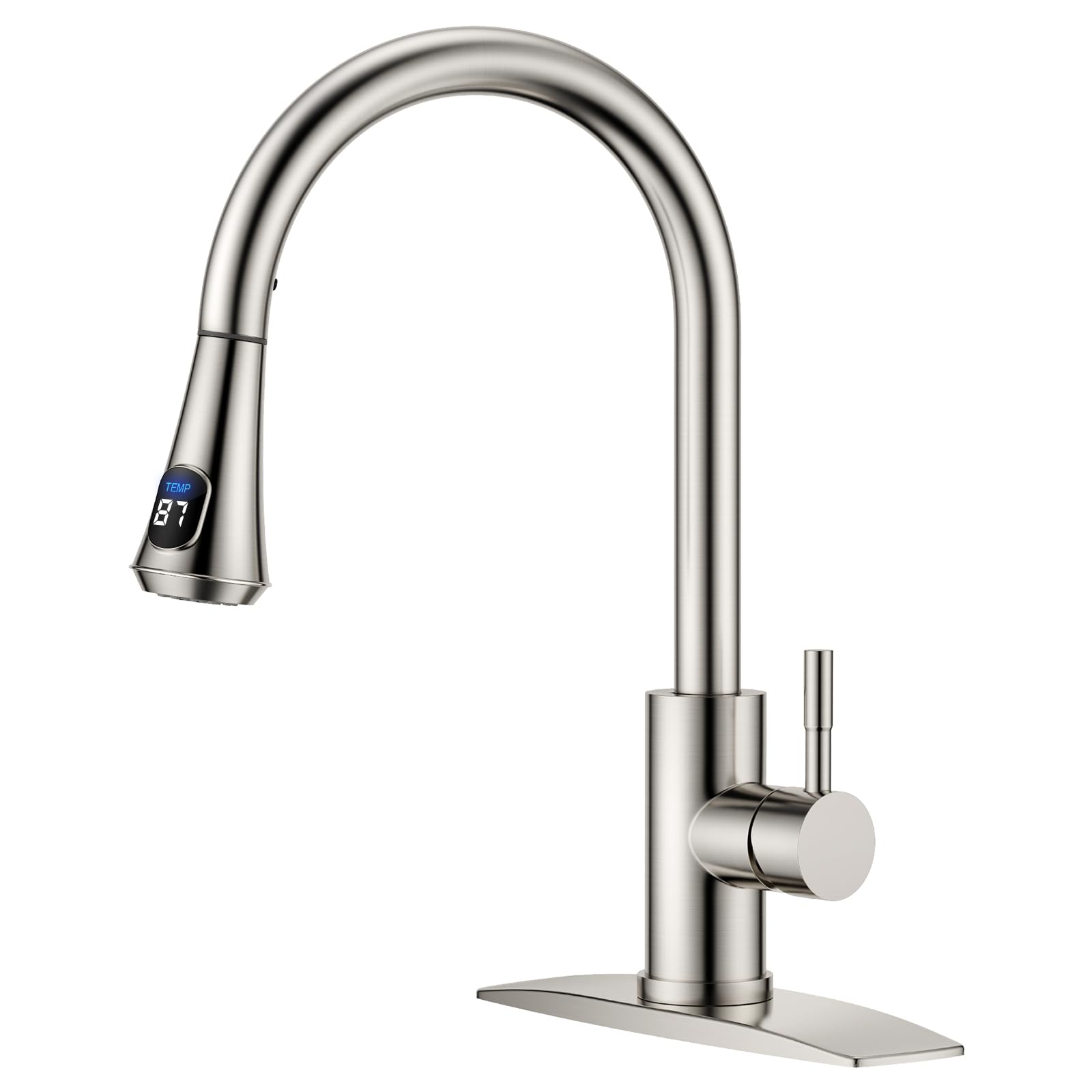 Pull Down Kitchen Faucet – Brushed Nickel, Single Handle
