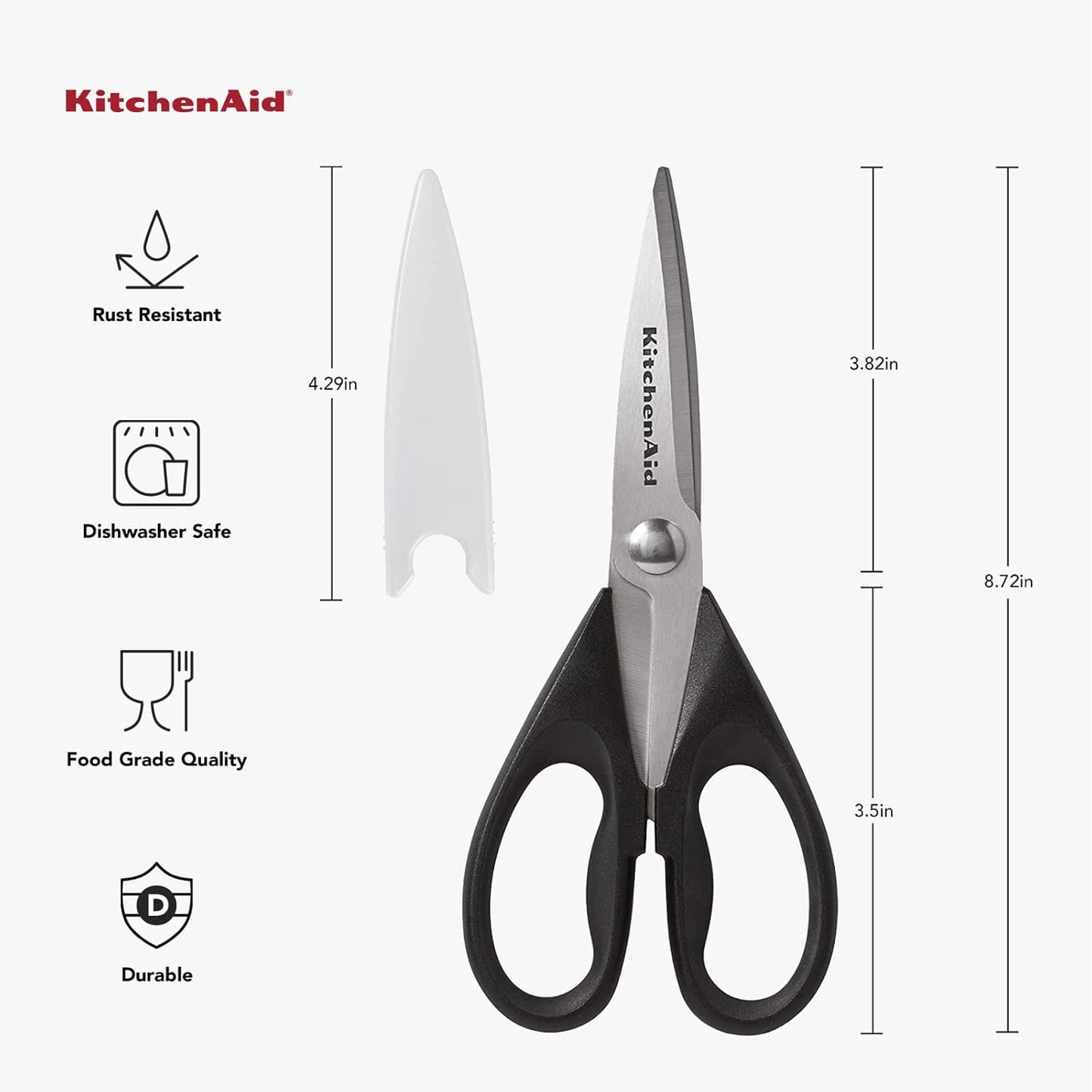 Kitchen Shears – All-Purpose Stainless Steel Scissors with Cover
