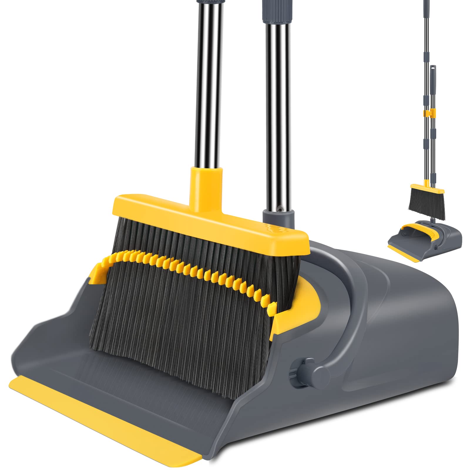 Upright Broom and Dustpan Set – Long Handle, Indoor & Outdoor Use