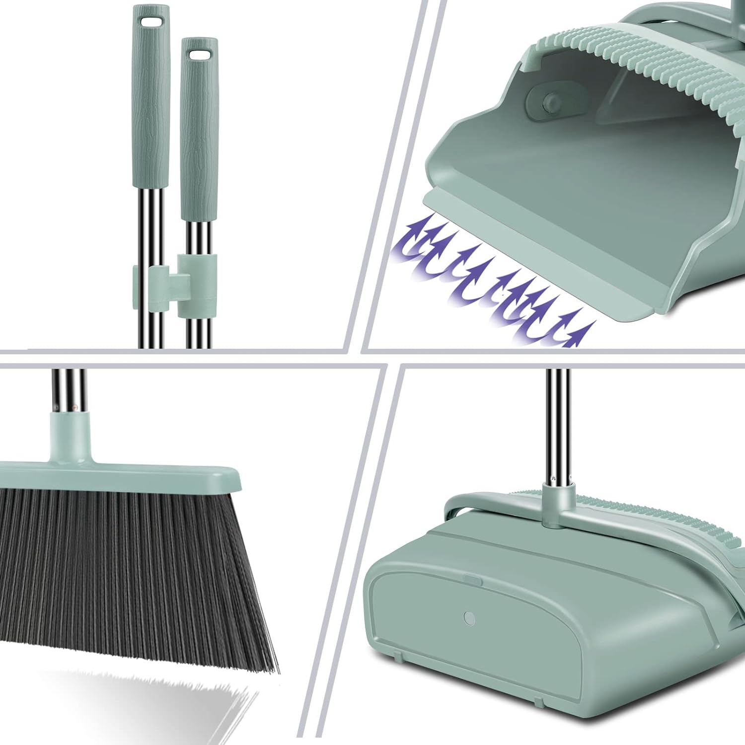 Upright Broom and Dustpan Set – Long Handle, Indoor & Outdoor Use