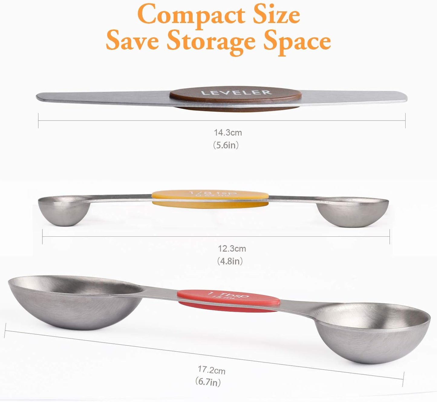 Magnetic Measuring Spoons – 8PCS Dual-Sided Stainless Steel Set