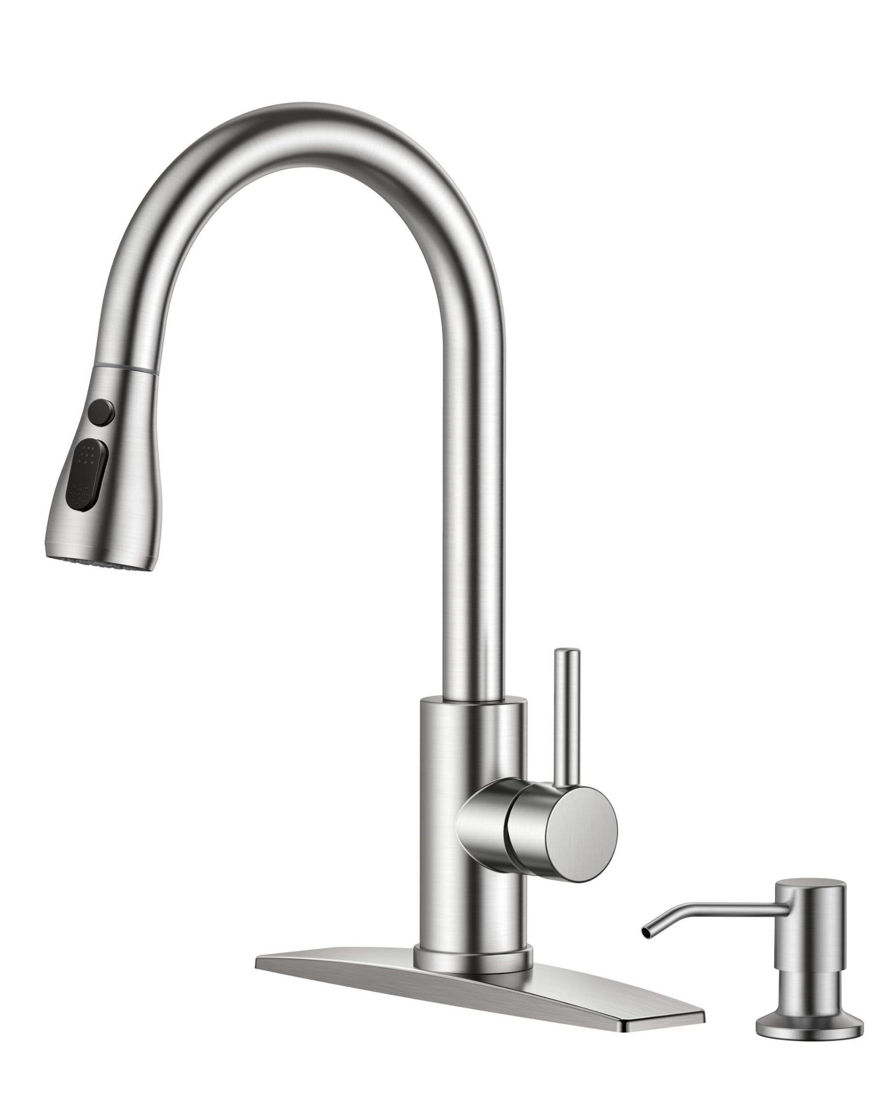 Pull Down Kitchen Faucet – Brushed Nickel, Single Handle