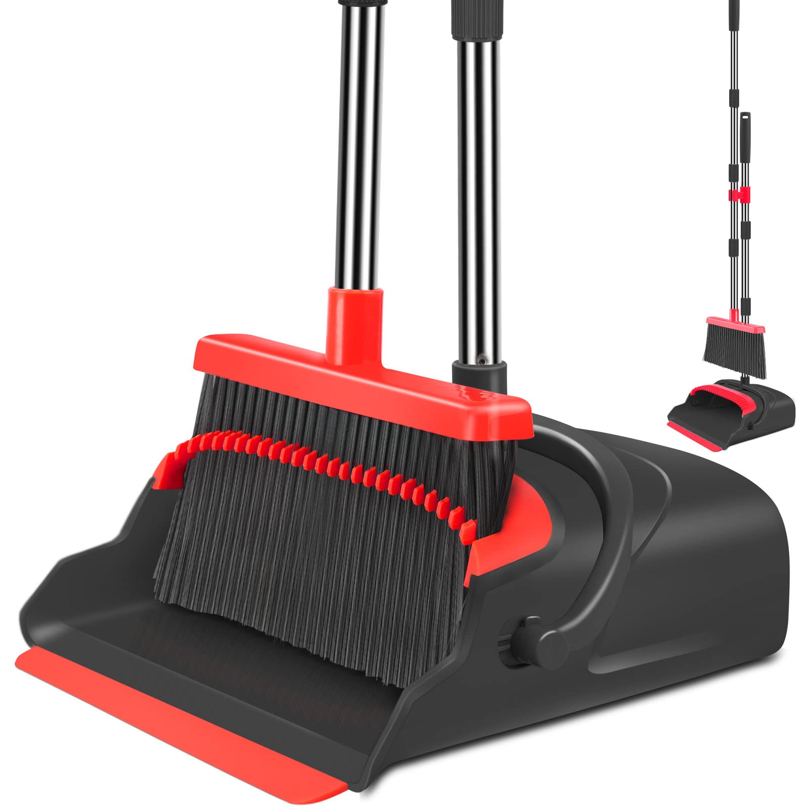 Upright Broom and Dustpan Set – Long Handle, Indoor & Outdoor Use
