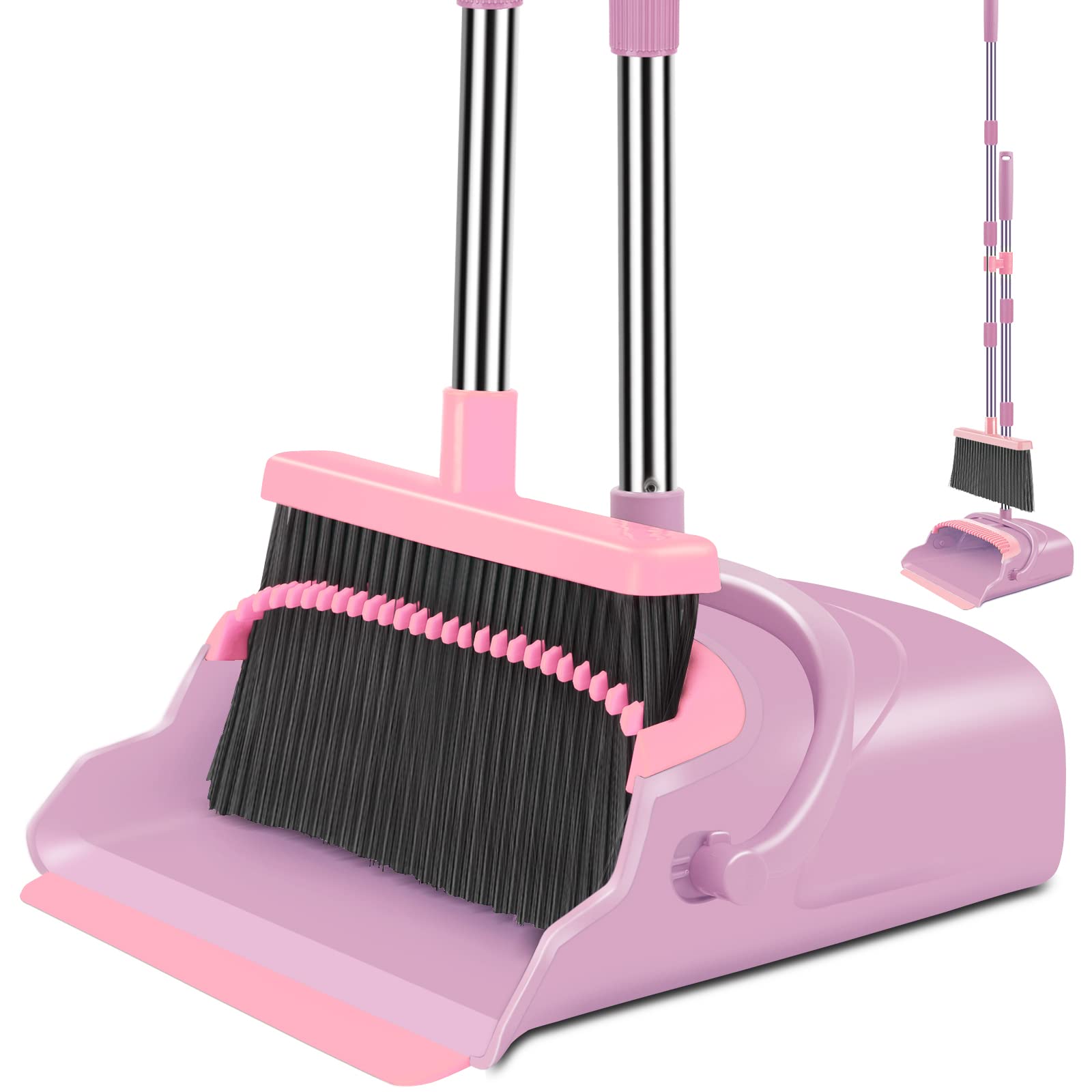 Upright Broom and Dustpan Set – Long Handle, Indoor & Outdoor Use