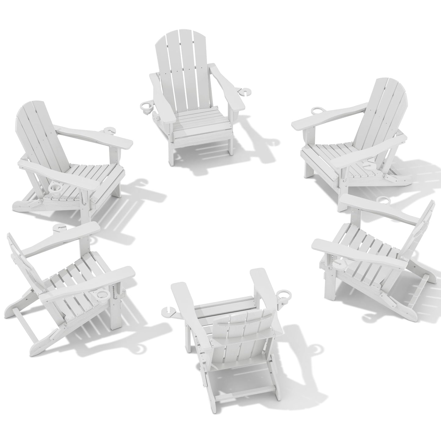 Folding Adirondack Chair – Weatherproof HDPE, Wood-Look