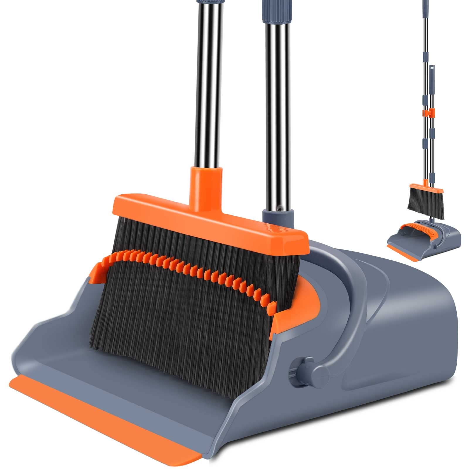 Upright Broom and Dustpan Set – Long Handle, Indoor & Outdoor Use