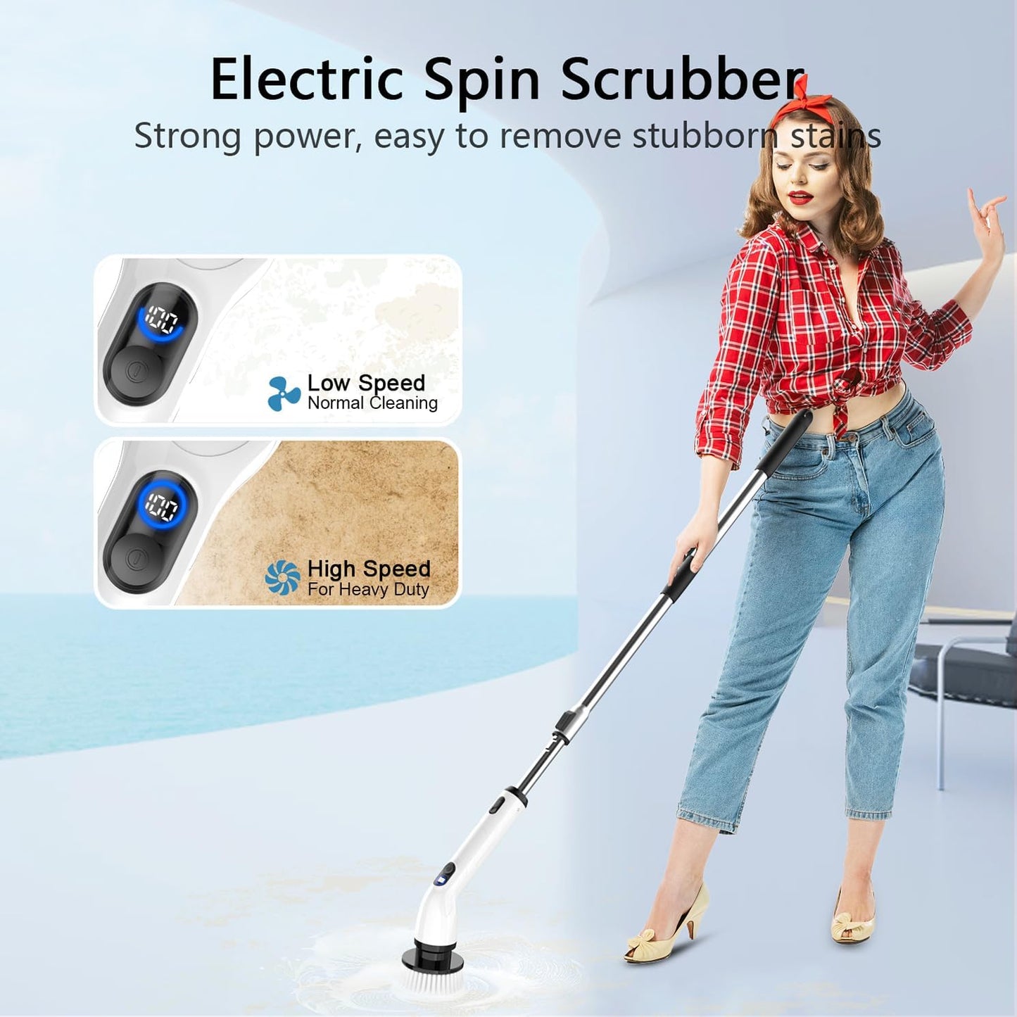 Electric Spin Scrubber – Waterproof Bathroom & Kitchen Cleaning Brush
