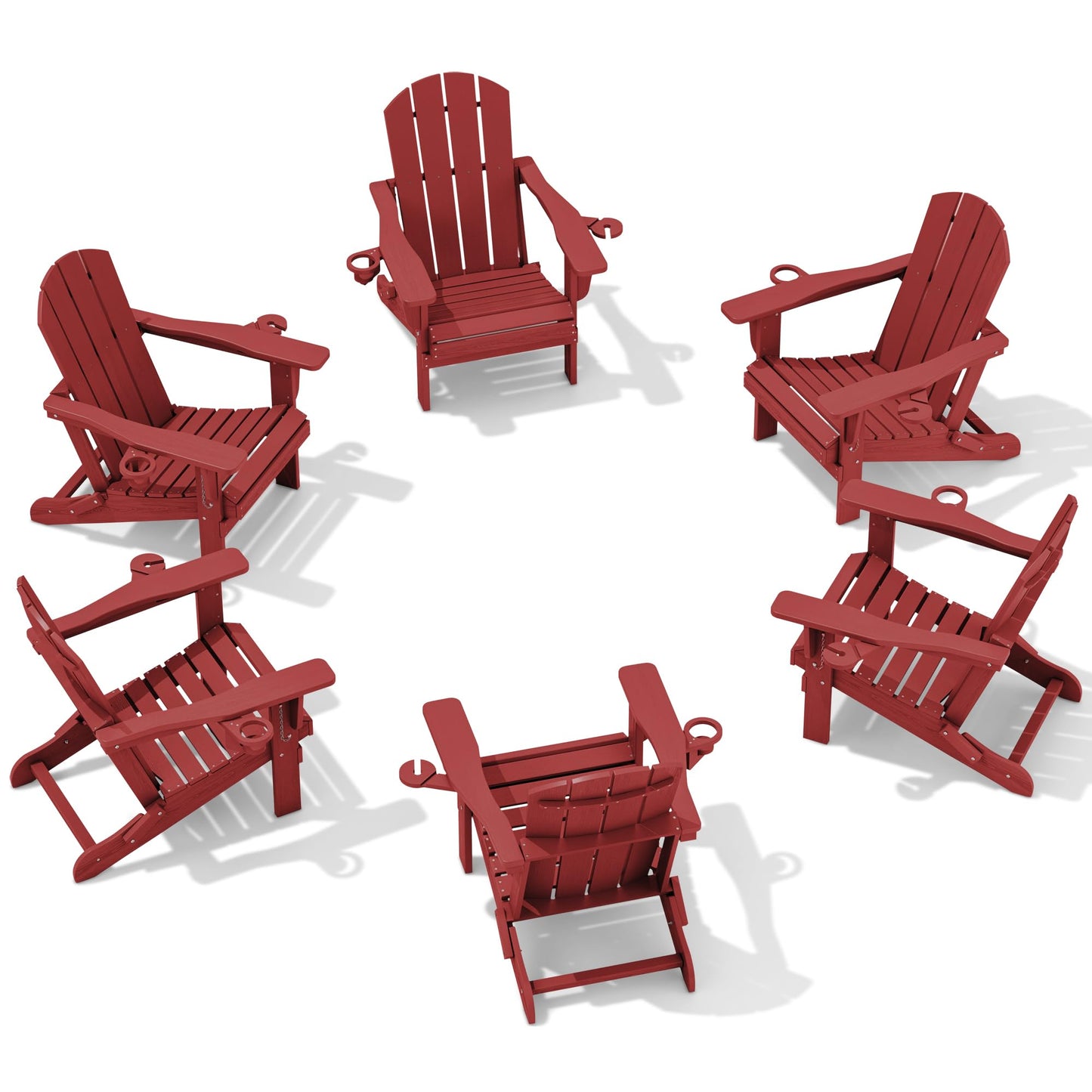 Folding Adirondack Chair – Weatherproof HDPE, Wood-Look