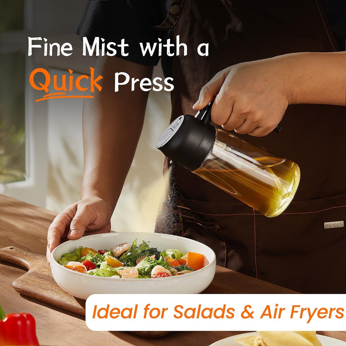 Olive Oil Sprayer – 2-in-1 Cooking Dispenser for Air Fryer, Salad, BBQ