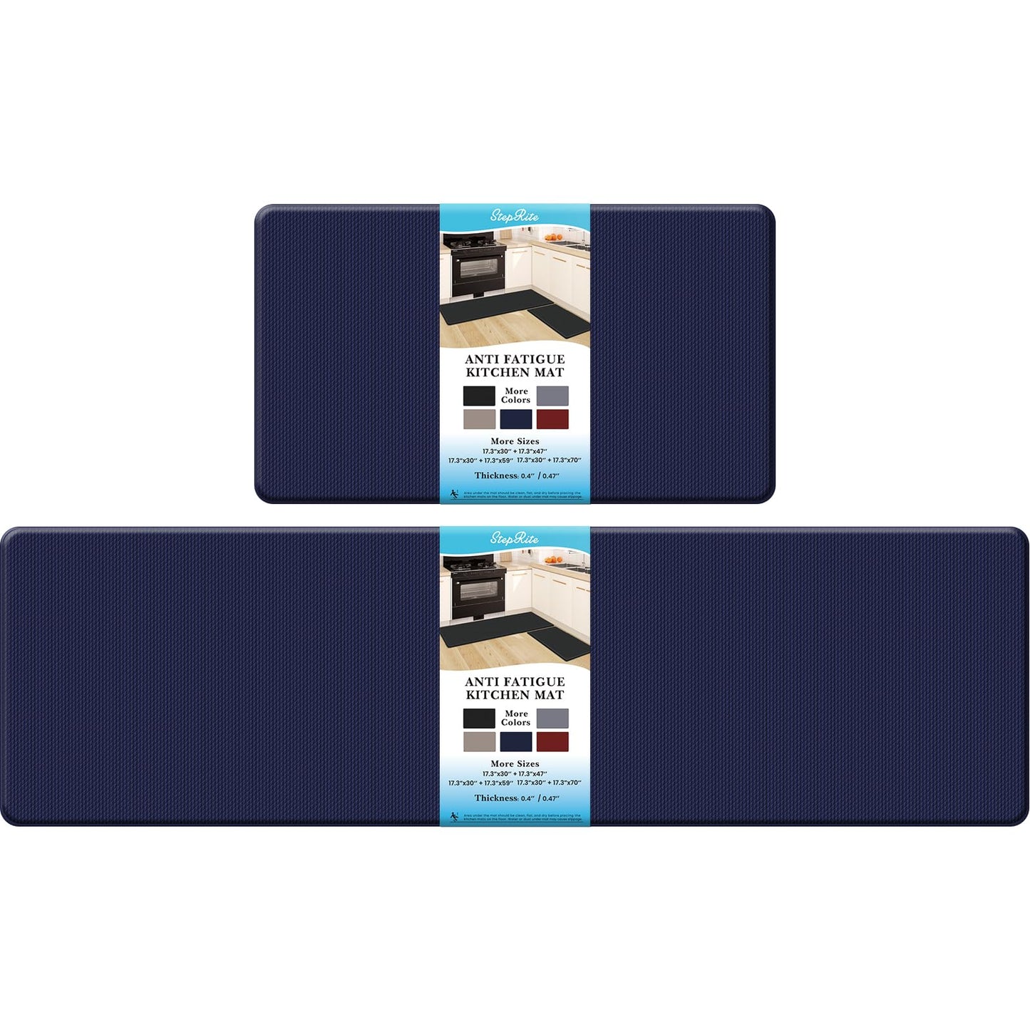 Kitchen Mats – 2PCS Anti-Fatigue Cushioned Rugs for Floor, Black