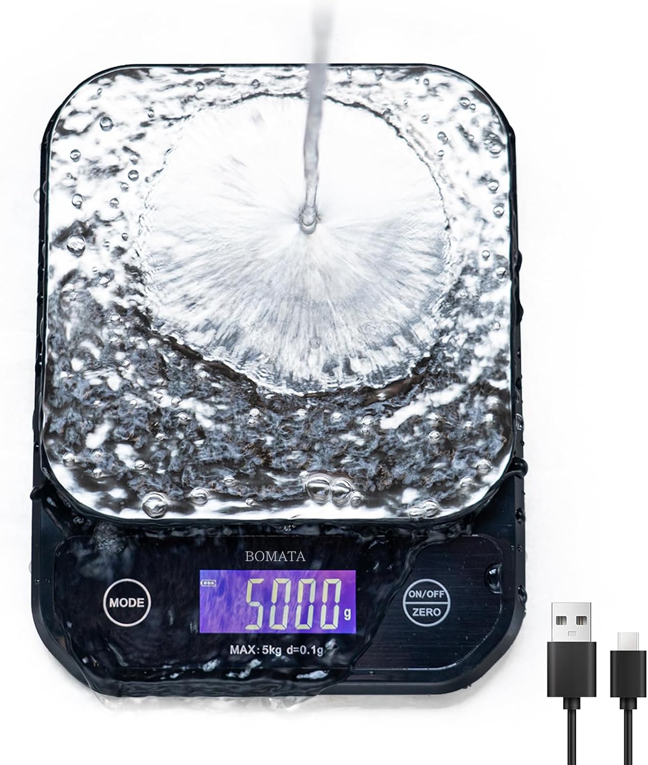 Digital Kitchen Scale – Waterproof, Rechargeable, High Precision