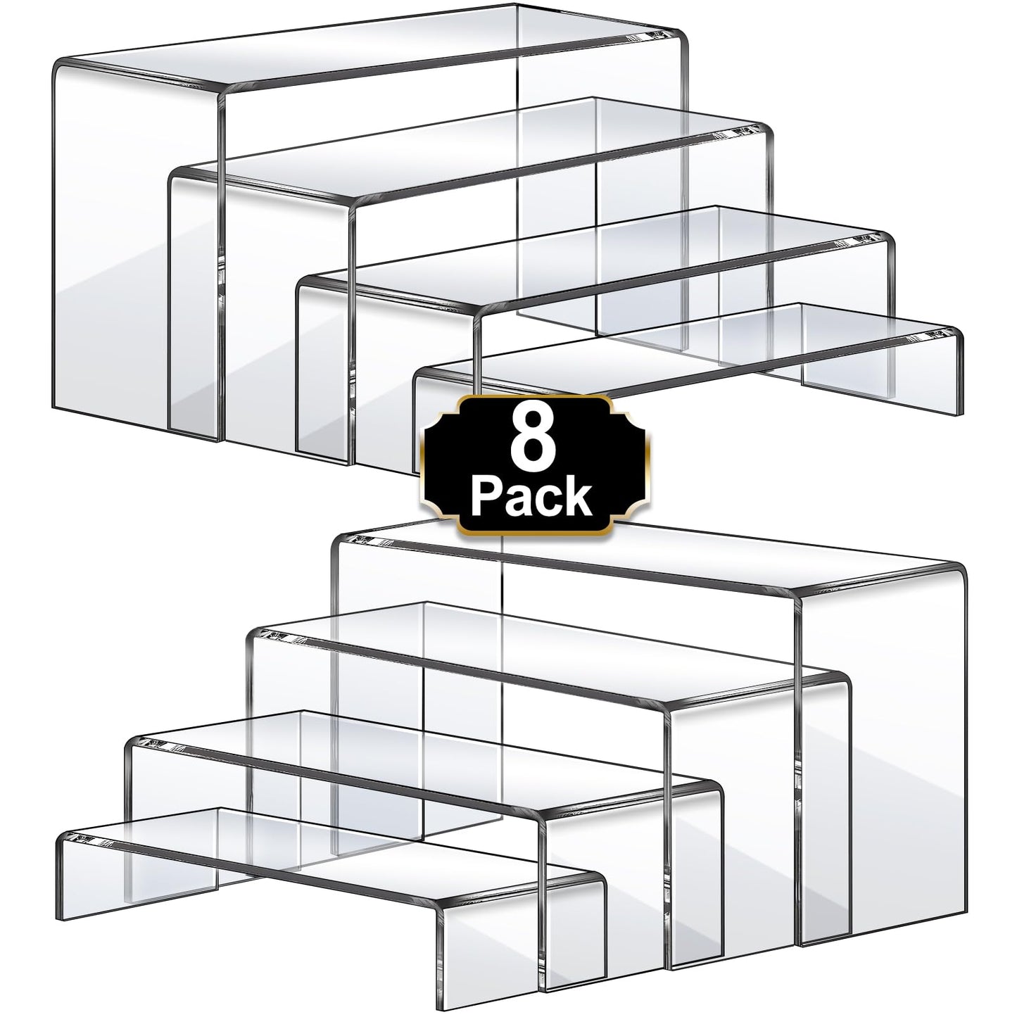 Acrylic Display Risers – 20PCS Clear Stand Set for Decor & Showcase