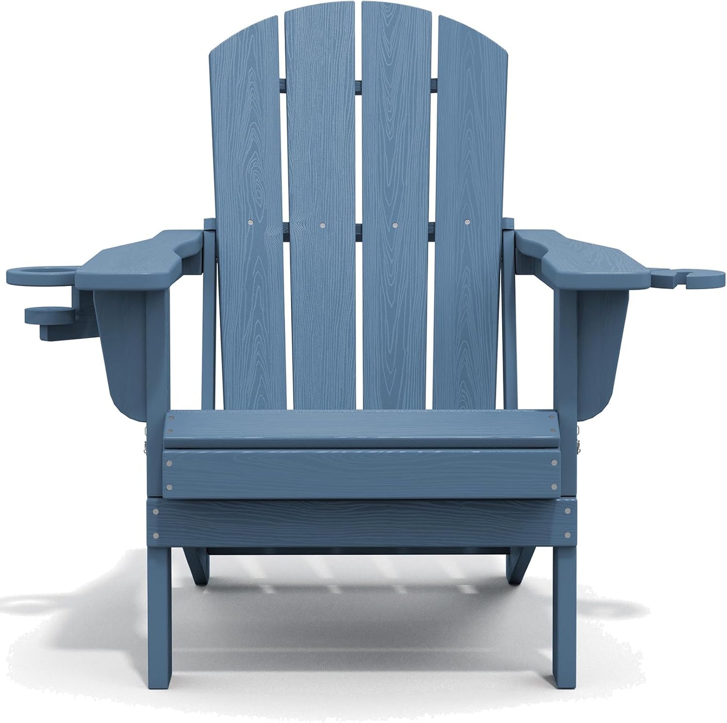 Folding Adirondack Chair – Weatherproof HDPE, Wood-Look