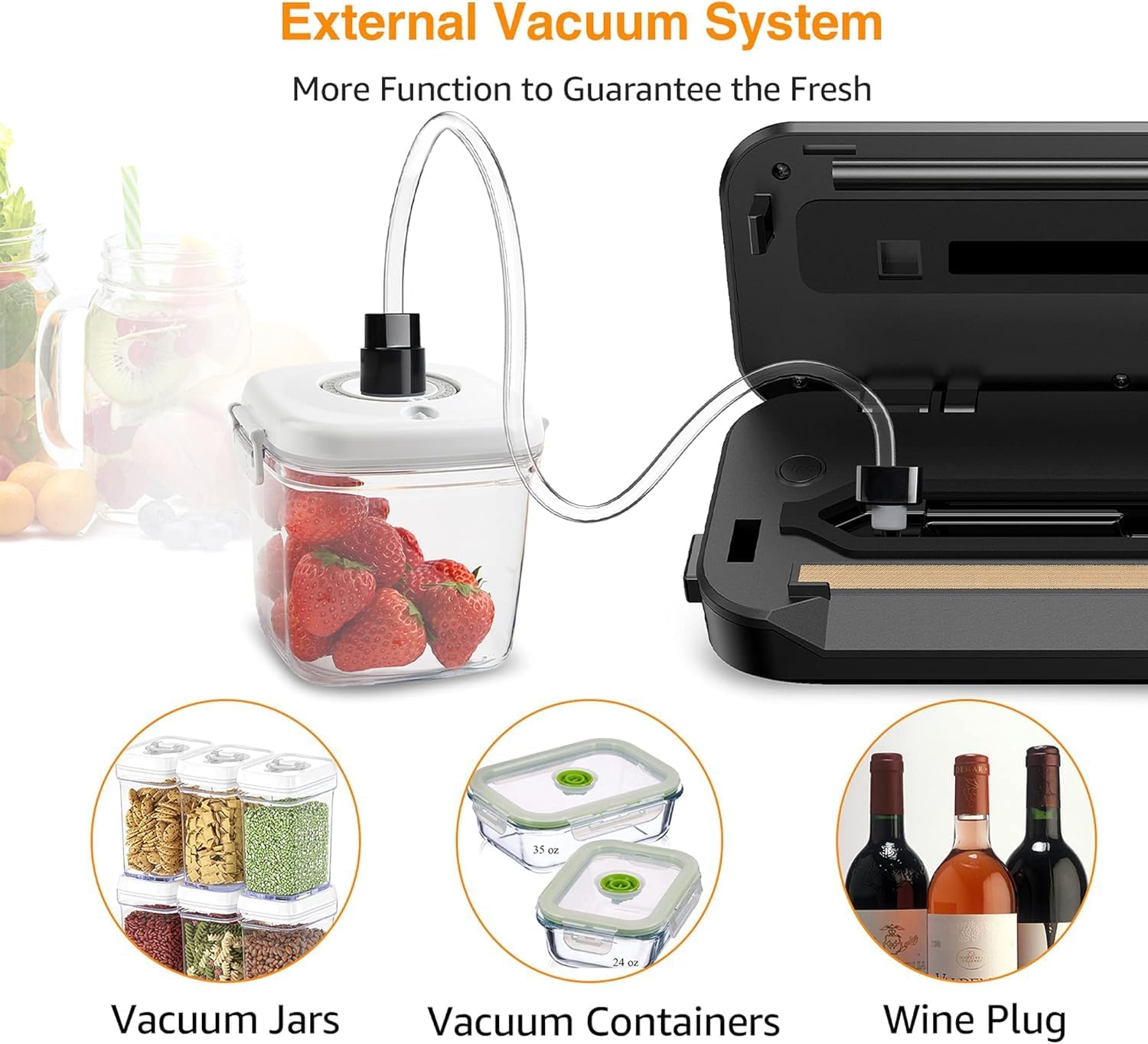 Vacuum Sealer Machine – One-Touch, 10 Bags, Compact Design