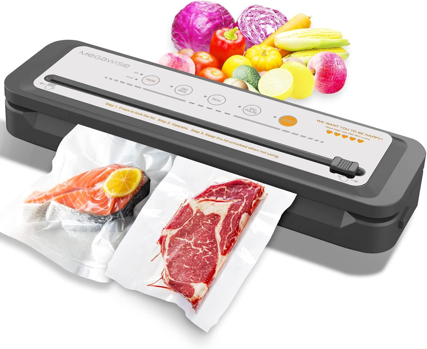 Vacuum Sealer Machine – One-Touch, 10 Bags, Compact Design
