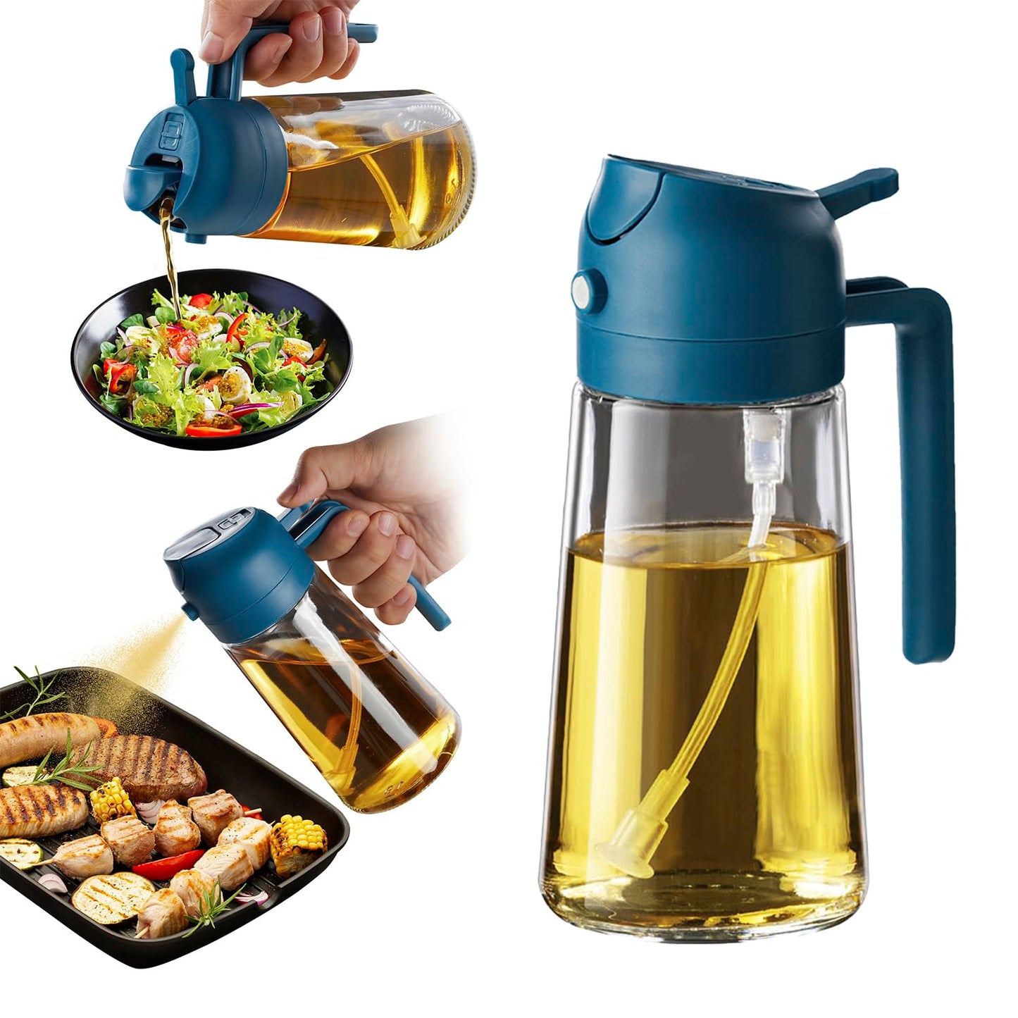 Olive Oil Sprayer – 2-in-1 Cooking Dispenser for Air Fryer, Salad, BBQ