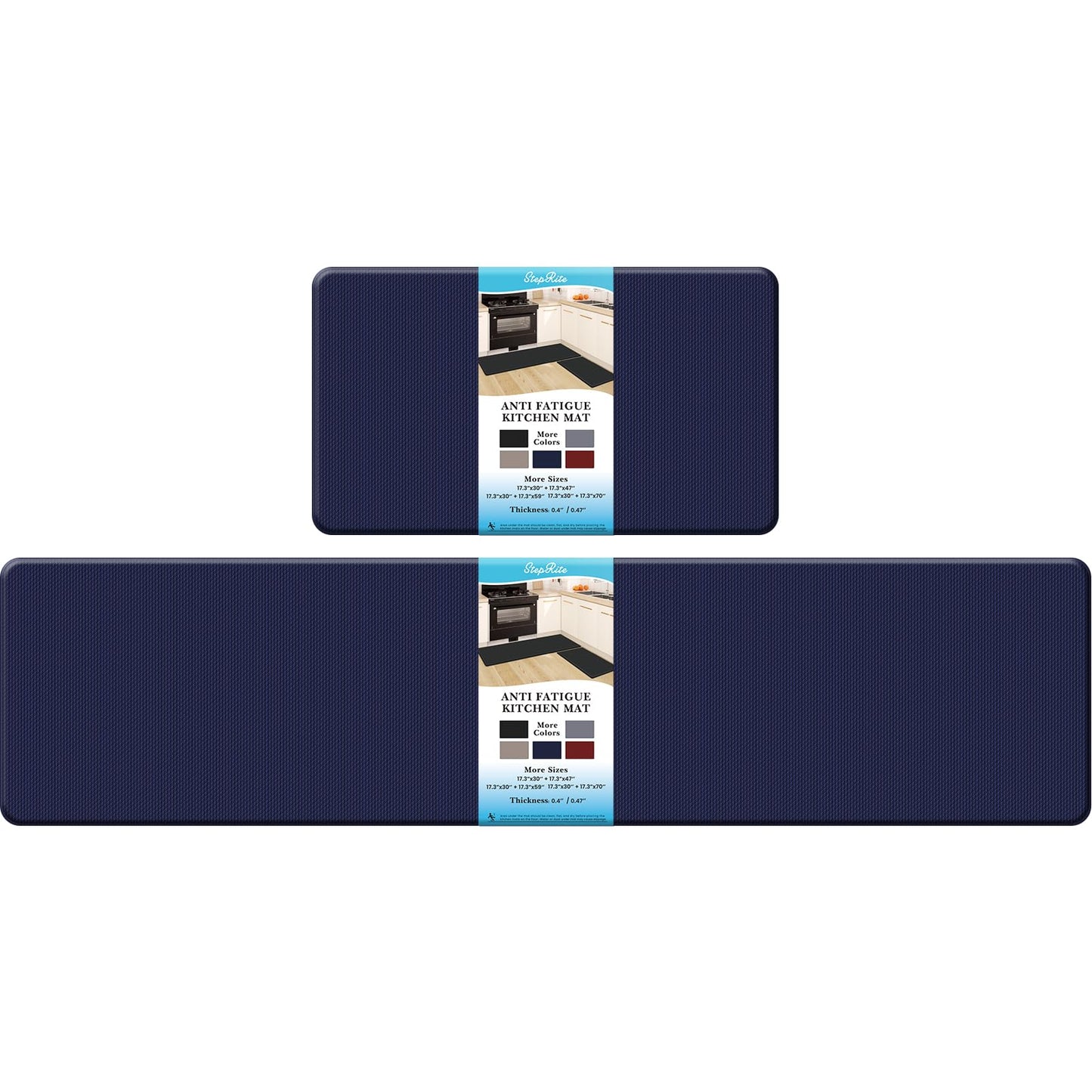 Kitchen Mats – 2PCS Anti-Fatigue Cushioned Rugs for Floor, Black