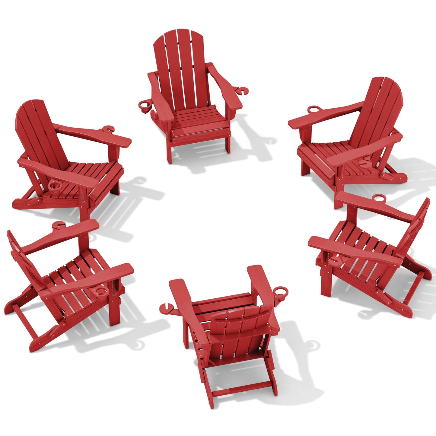 Folding Adirondack Chair – Weatherproof HDPE, Wood-Look