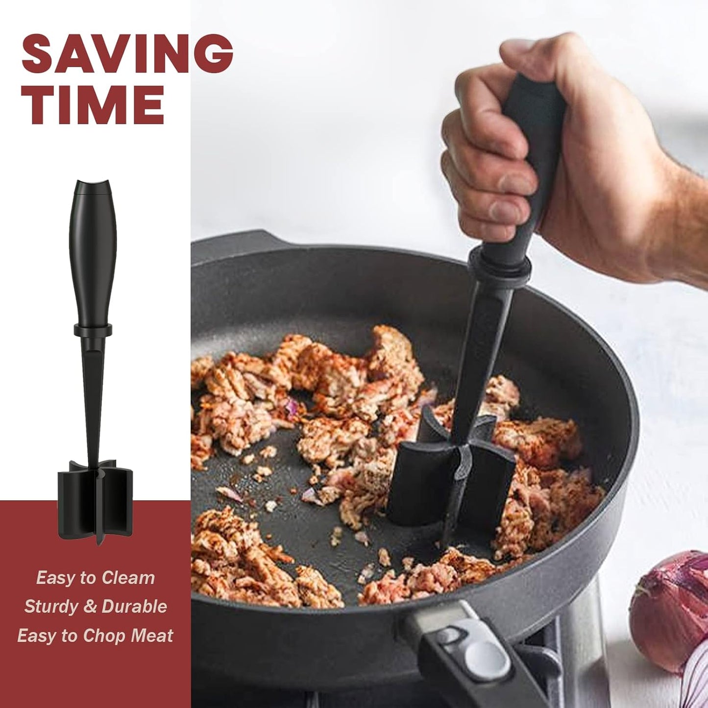 Burger Masher Tool – Heat-Resistant Meat Grinder and Smasher