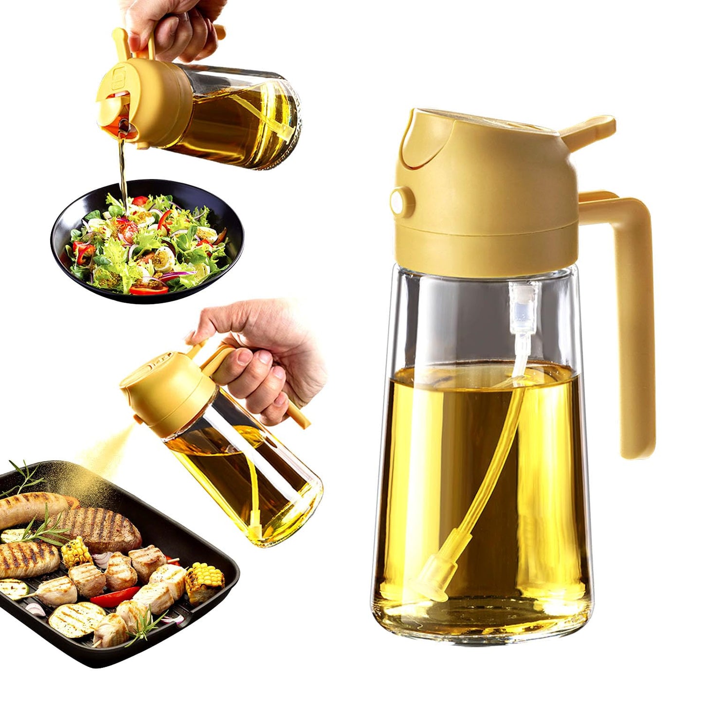 Olive Oil Sprayer – 2-in-1 Cooking Dispenser for Air Fryer, Salad, BBQ