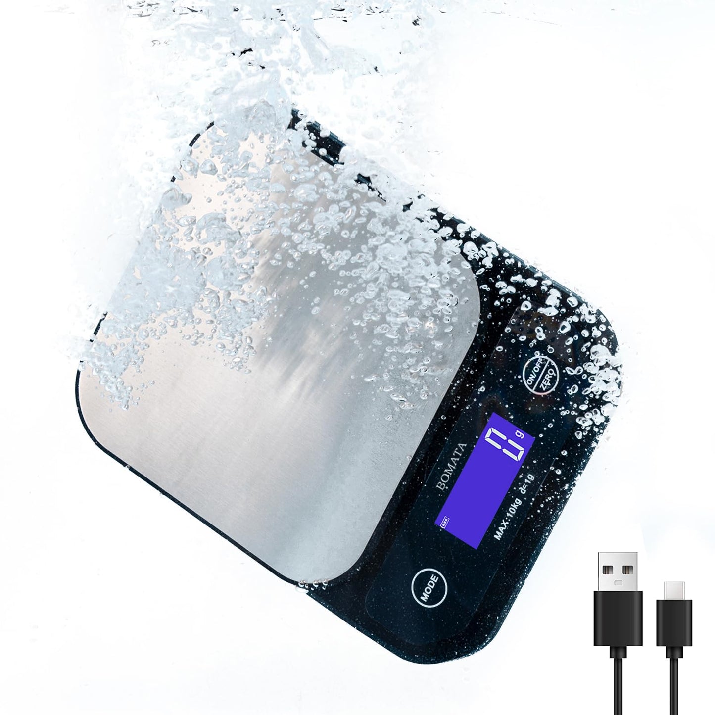 Digital Kitchen Scale – Waterproof, Rechargeable, High Precision
