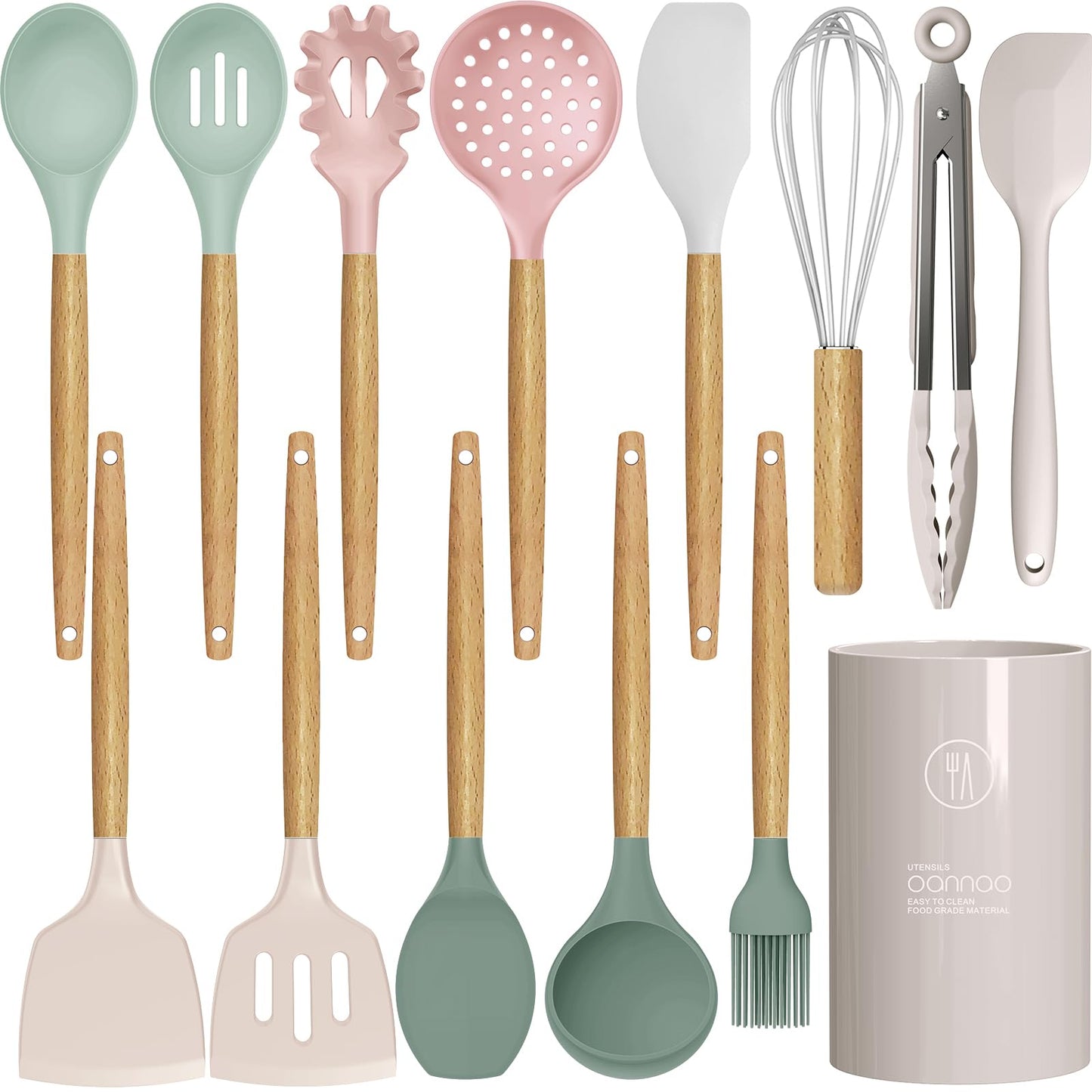 Silicone Cooking Utensils – Heat-Resistant, 33PCS Nonstick Kitchen Set