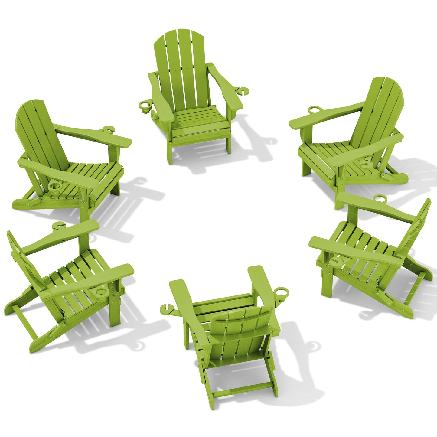 Folding Adirondack Chair – Weatherproof HDPE, Wood-Look
