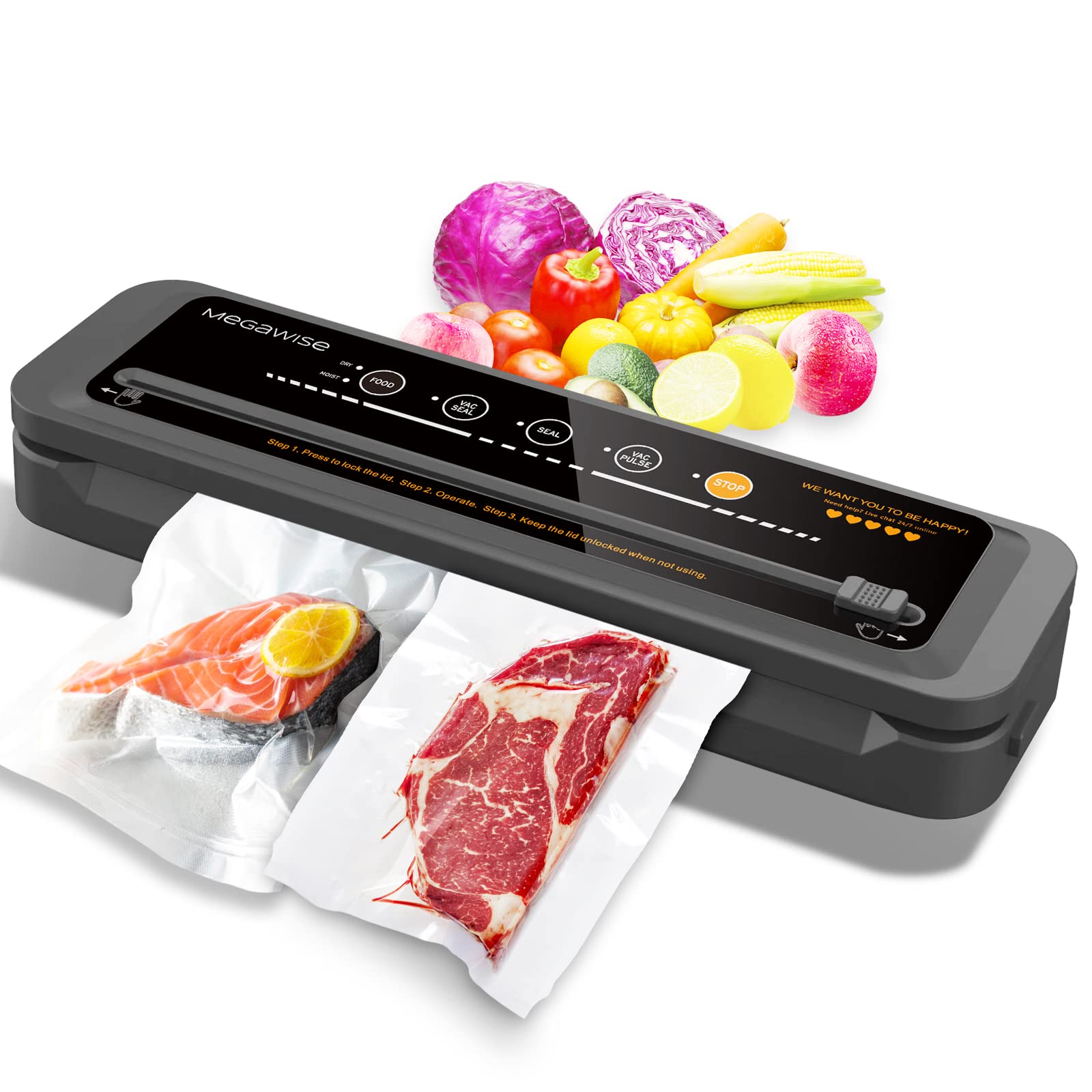Vacuum Sealer Machine – One-Touch, 10 Bags, Compact Design