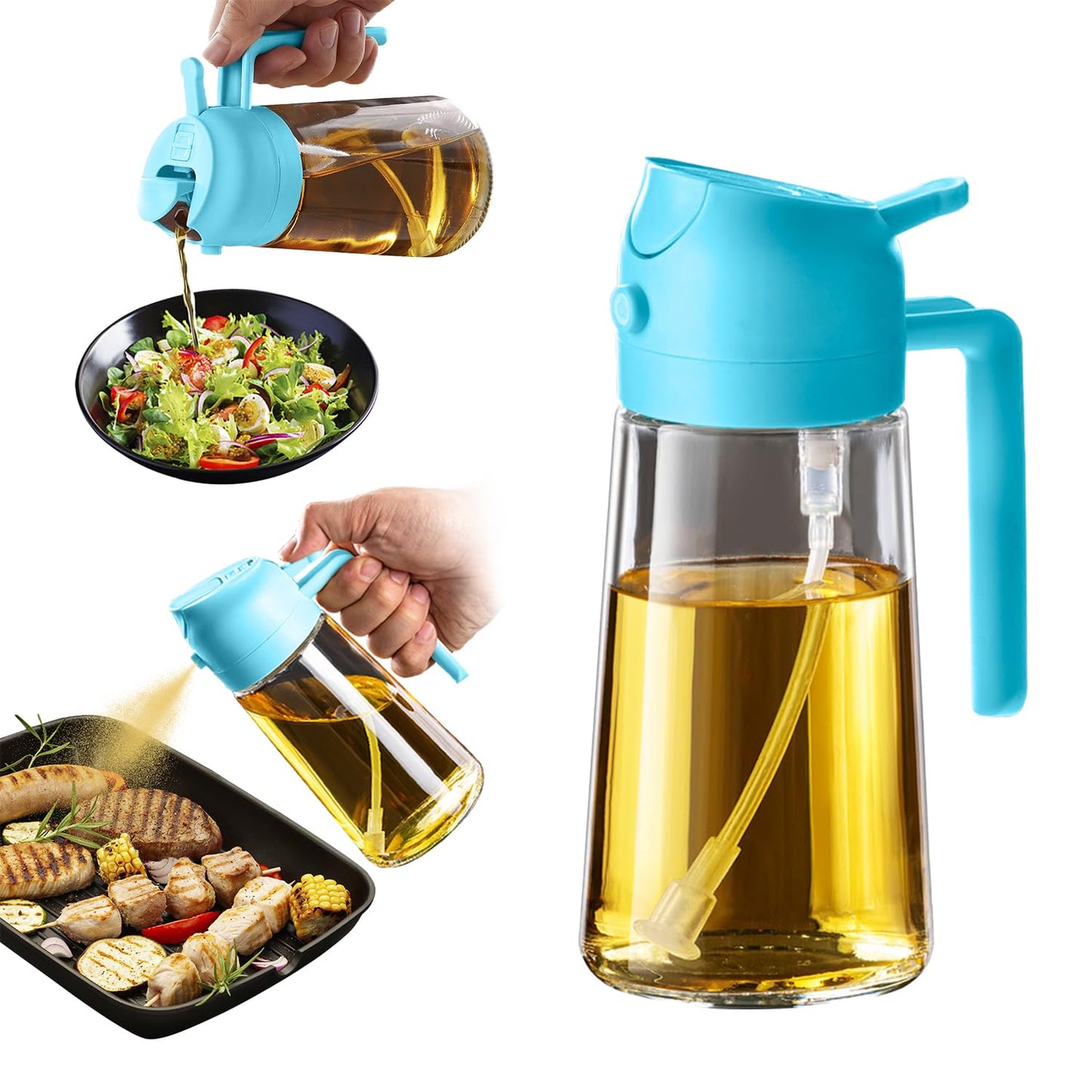 Olive Oil Sprayer – 2-in-1 Cooking Dispenser for Air Fryer, Salad, BBQ