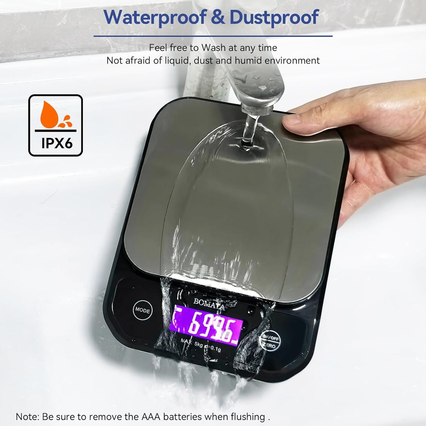 Digital Kitchen Scale – Waterproof, Rechargeable, High Precision
