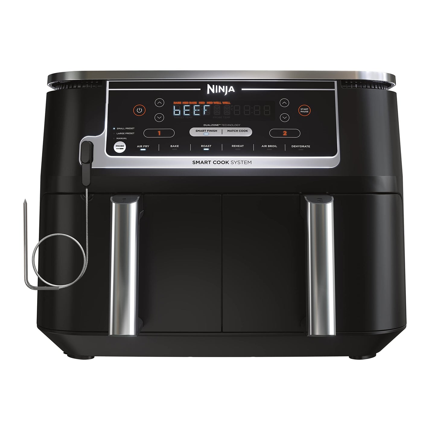 Dual Basket Air Fryer – 8QT, 6-in-1 with Smart Finish