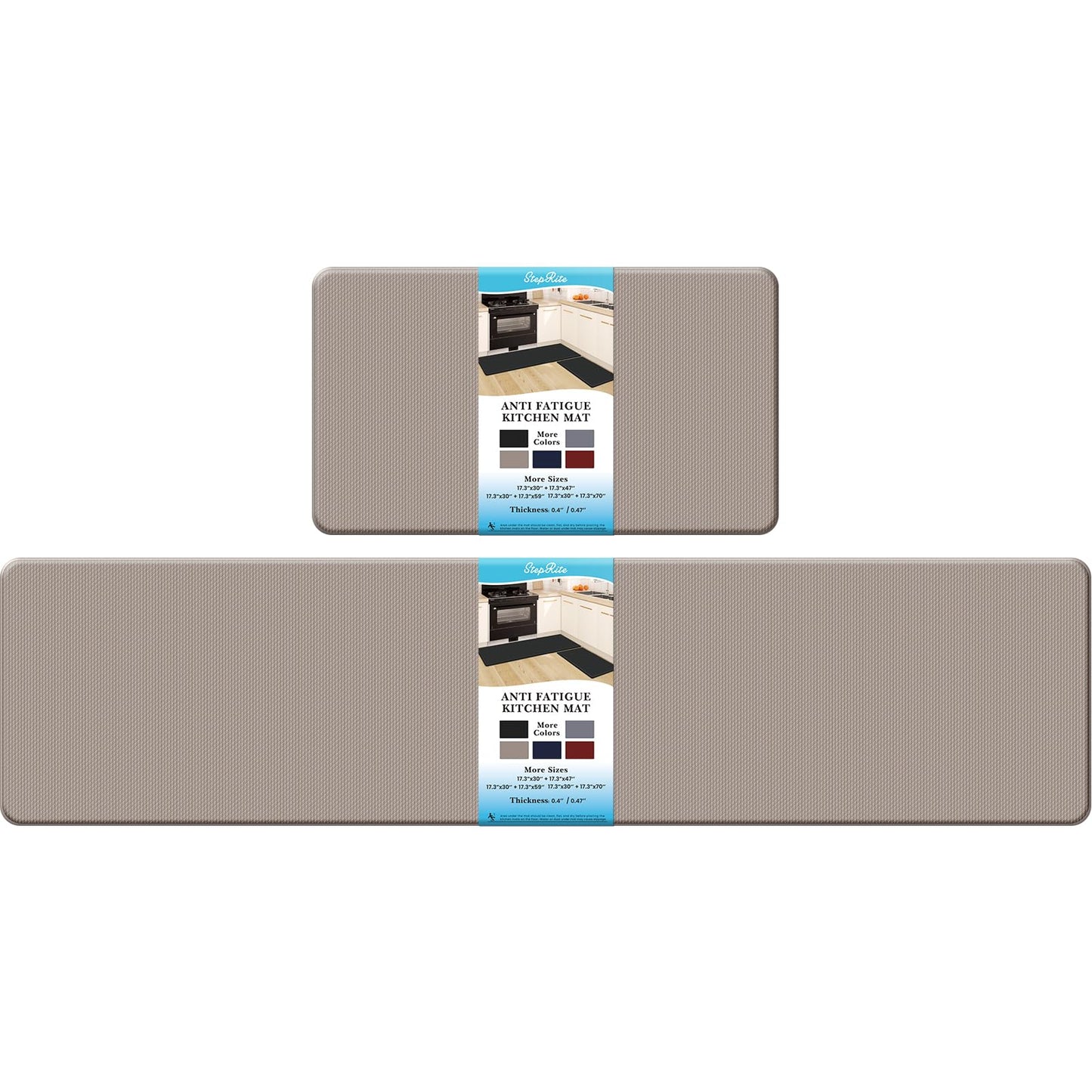 Kitchen Mats – 2PCS Anti-Fatigue Cushioned Rugs for Floor, Black