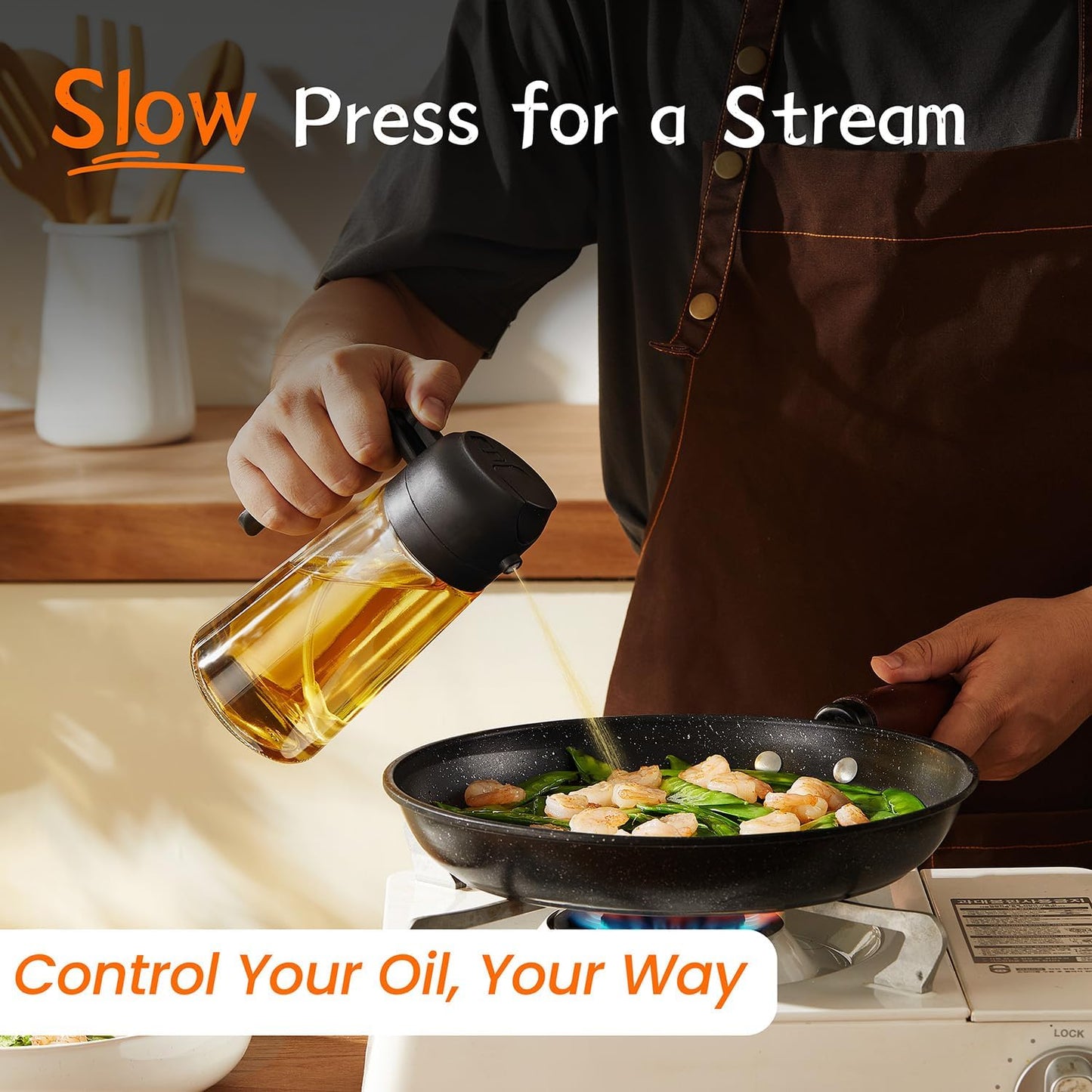 Olive Oil Sprayer – 2-in-1 Cooking Dispenser for Air Fryer, Salad, BBQ