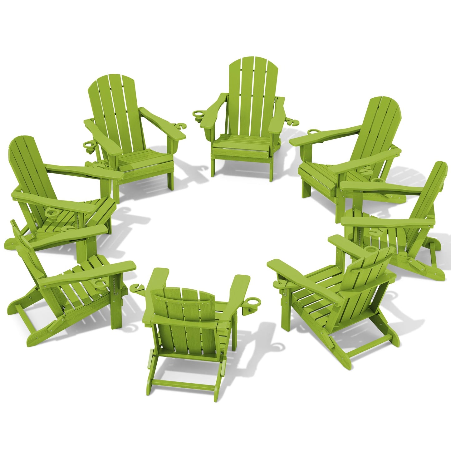 Folding Adirondack Chair – Weatherproof HDPE, Wood-Look