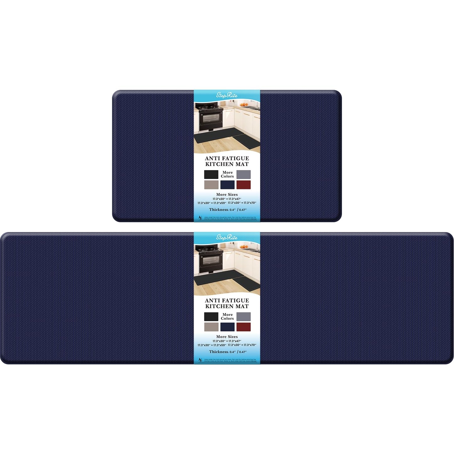 Kitchen Mats – 2PCS Anti-Fatigue Cushioned Rugs for Floor, Black
