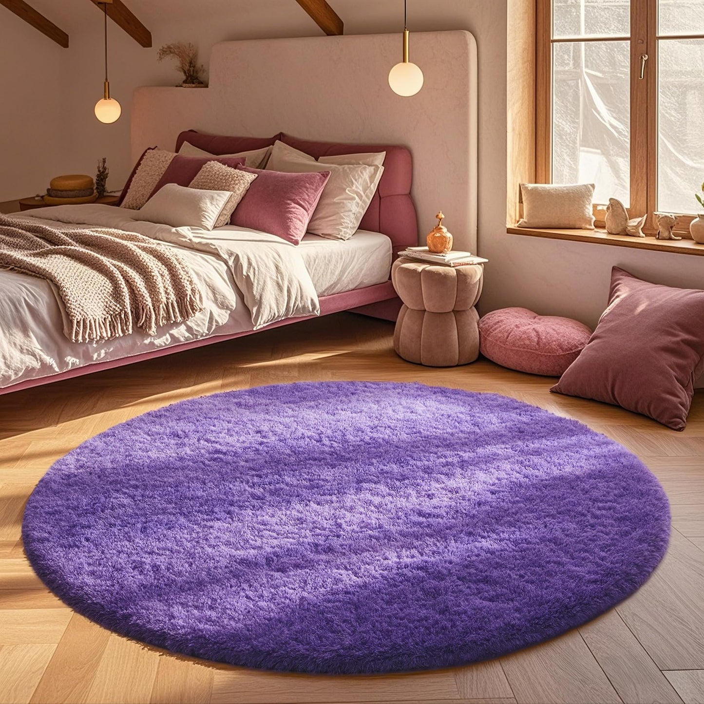 Fluffy Shag Rug – 4x6 Grey Carpet for Bedroom, Living Room, Dorm