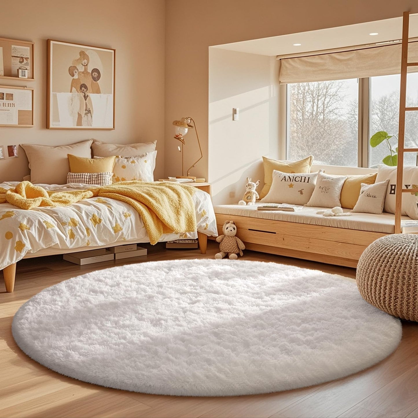 Fluffy Shag Rug – 4x6 Grey Carpet for Bedroom, Living Room, Dorm