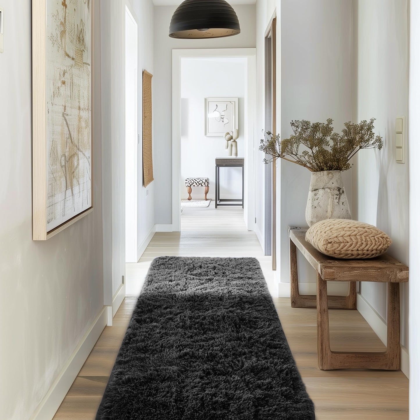 Fluffy Shag Rug – 4x6 Grey Carpet for Bedroom, Living Room, Dorm