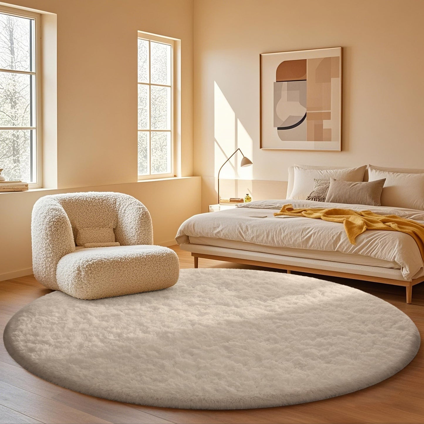 Fluffy Shag Rug – 4x6 Grey Carpet for Bedroom, Living Room, Dorm