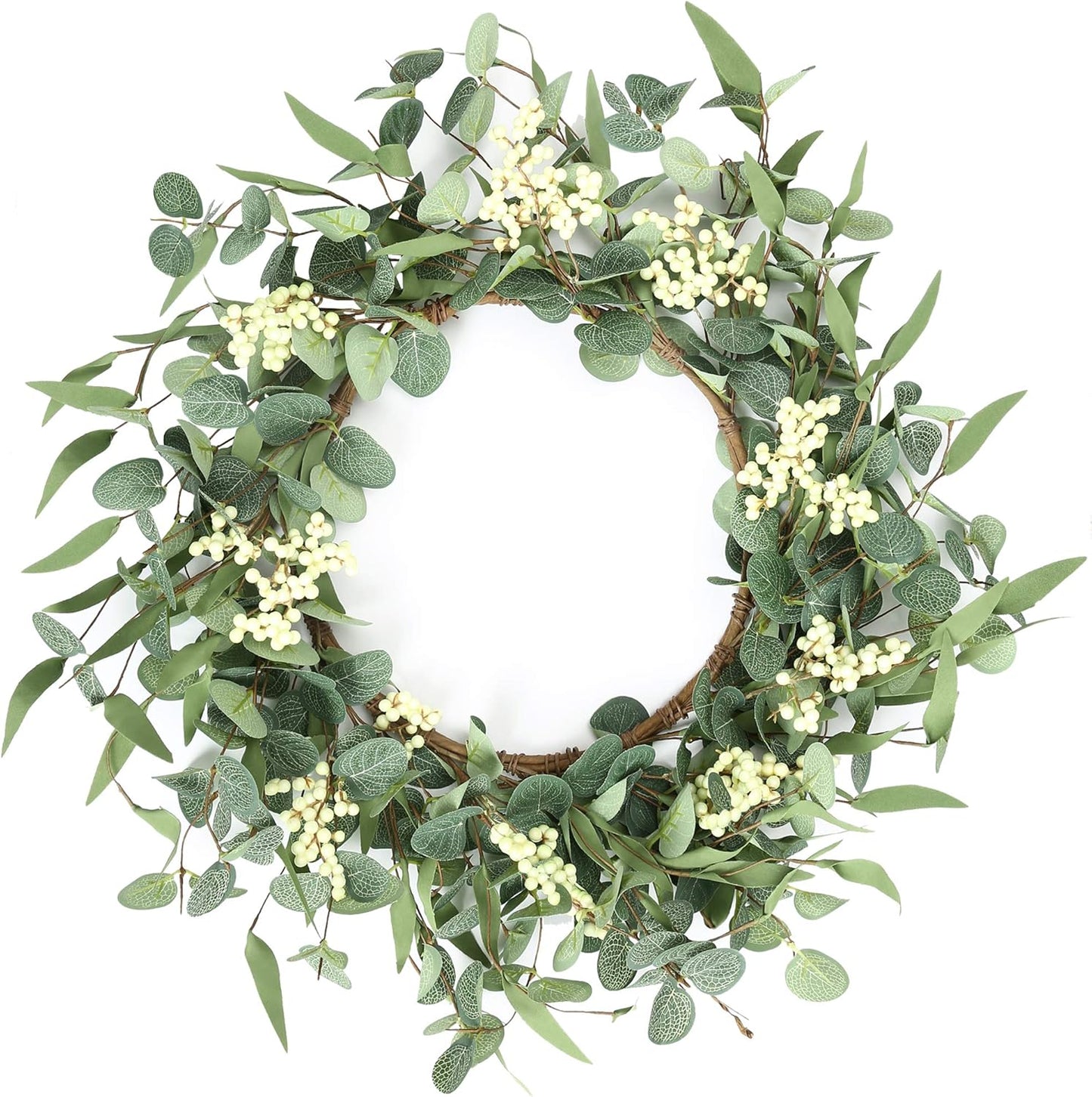 Eucalyptus Wreath – 20” Green Front Door Decor, All Seasons