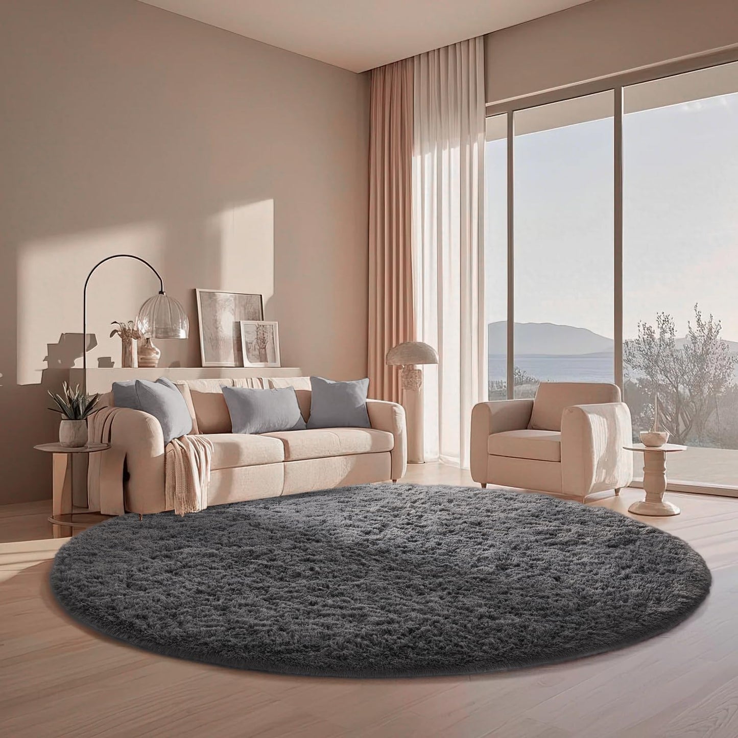 Fluffy Shag Rug – 4x6 Grey Carpet for Bedroom, Living Room, Dorm