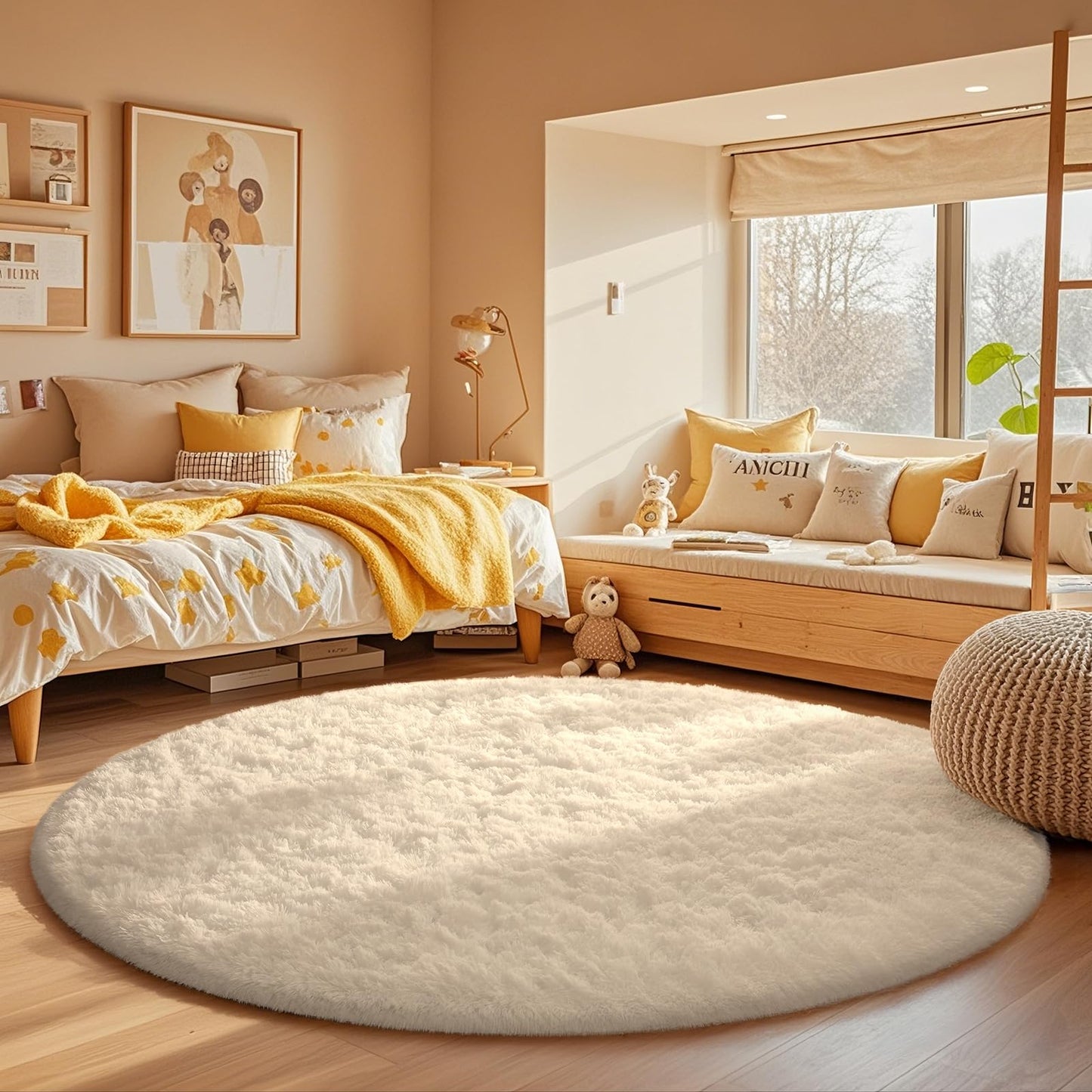 Fluffy Shag Rug – 4x6 Grey Carpet for Bedroom, Living Room, Dorm