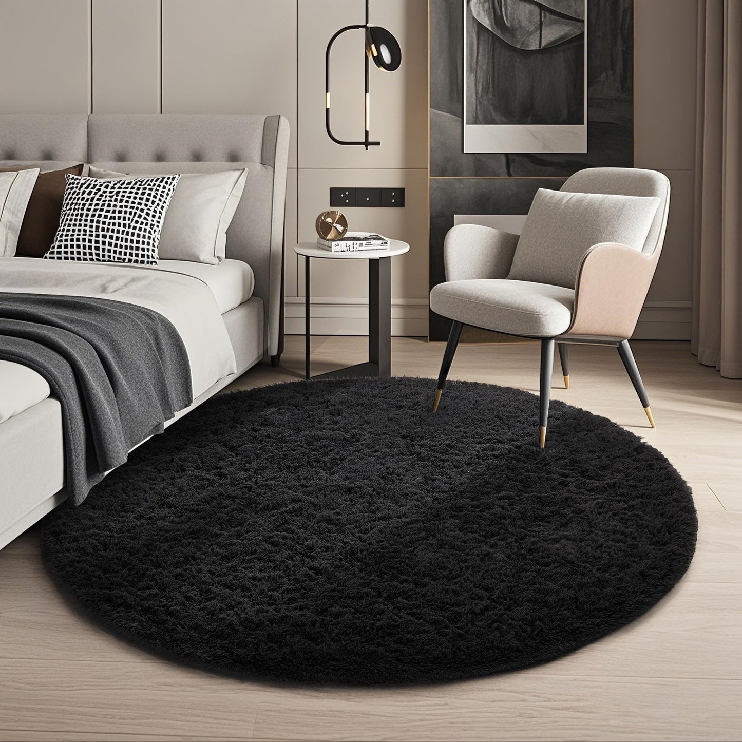 Fluffy Shag Rug – 4x6 Grey Carpet for Bedroom, Living Room, Dorm