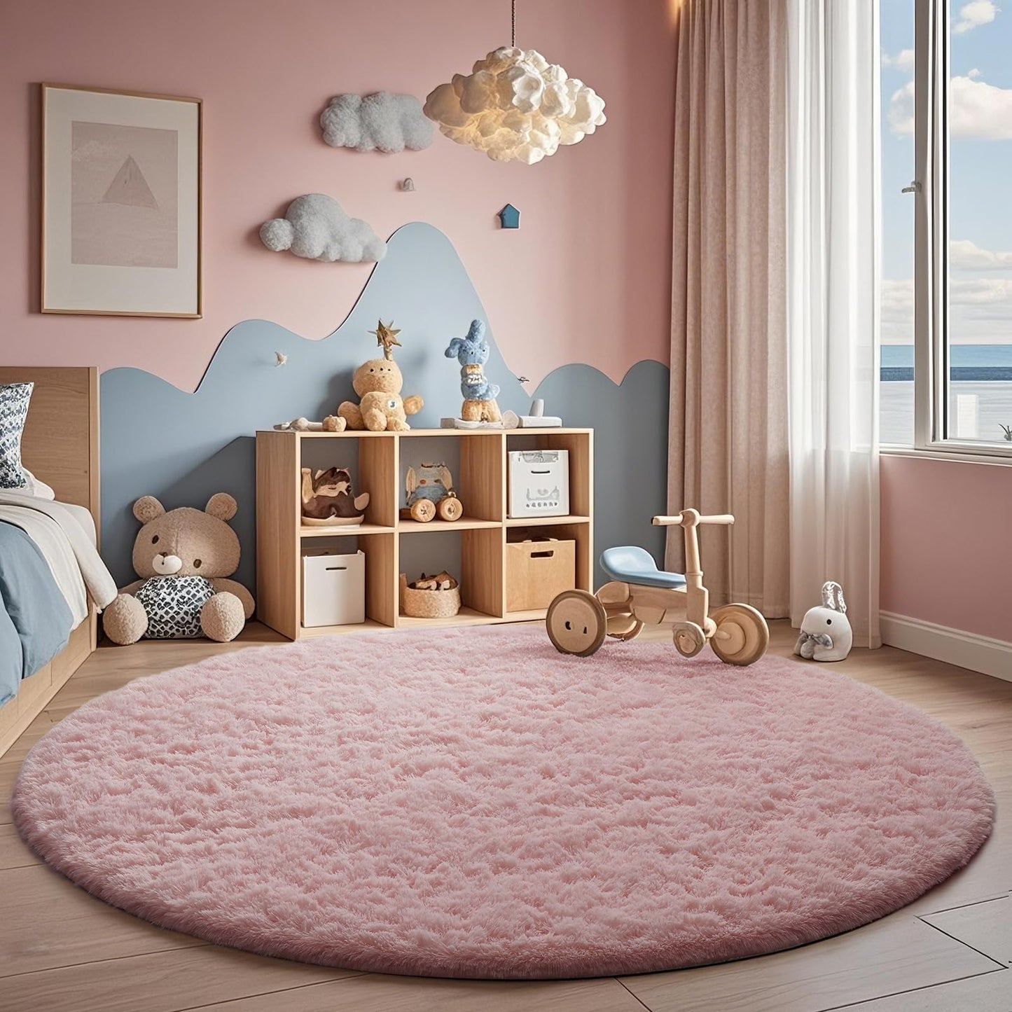 Fluffy Shag Rug – 4x6 Grey Carpet for Bedroom, Living Room, Dorm