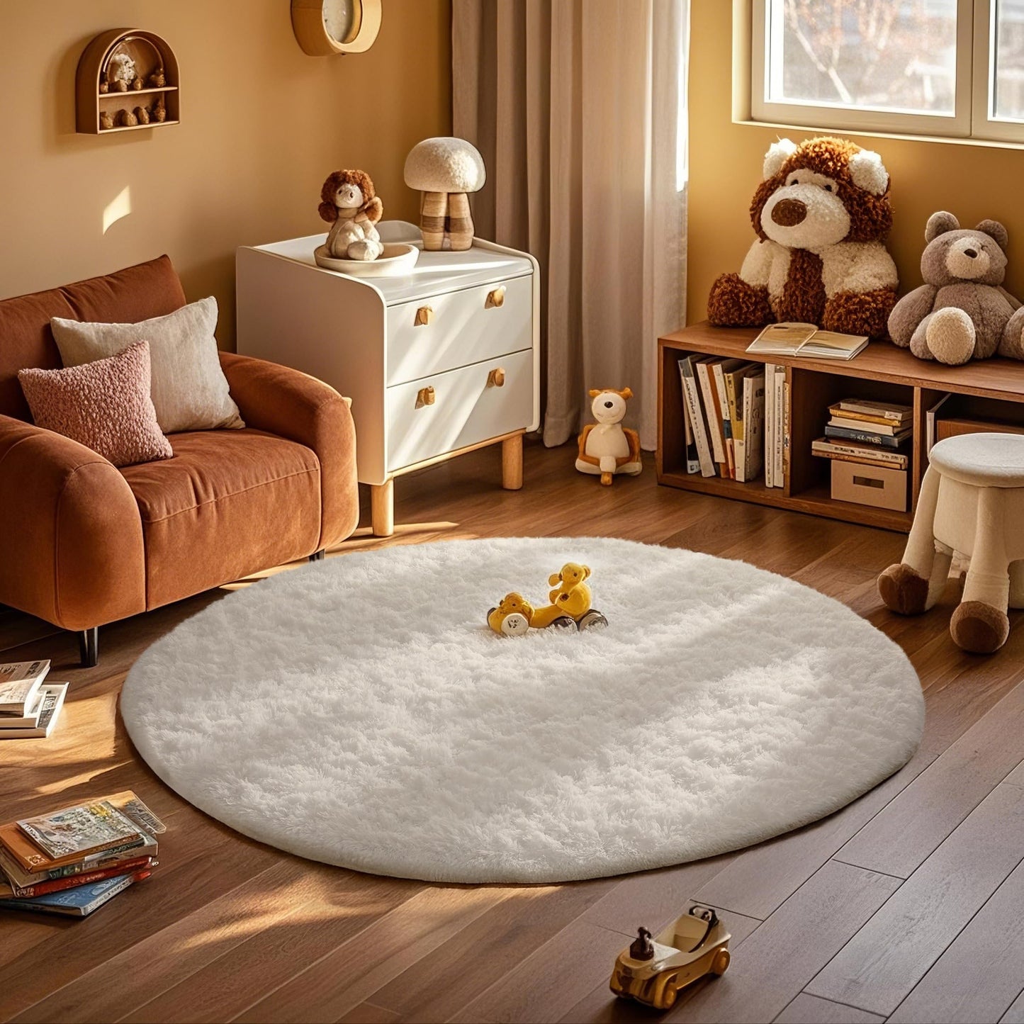 Fluffy Shag Rug – 4x6 Grey Carpet for Bedroom, Living Room, Dorm