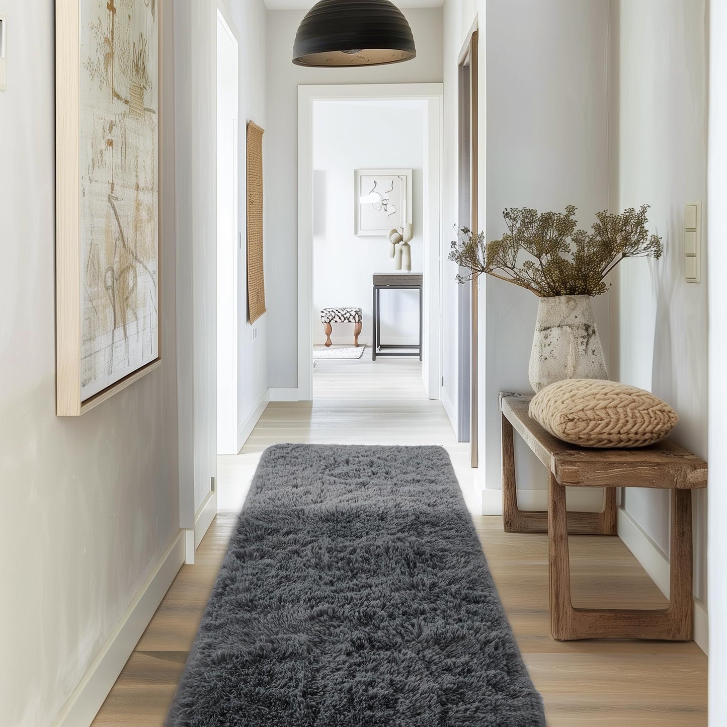 Fluffy Shag Rug – 4x6 Grey Carpet for Bedroom, Living Room, Dorm