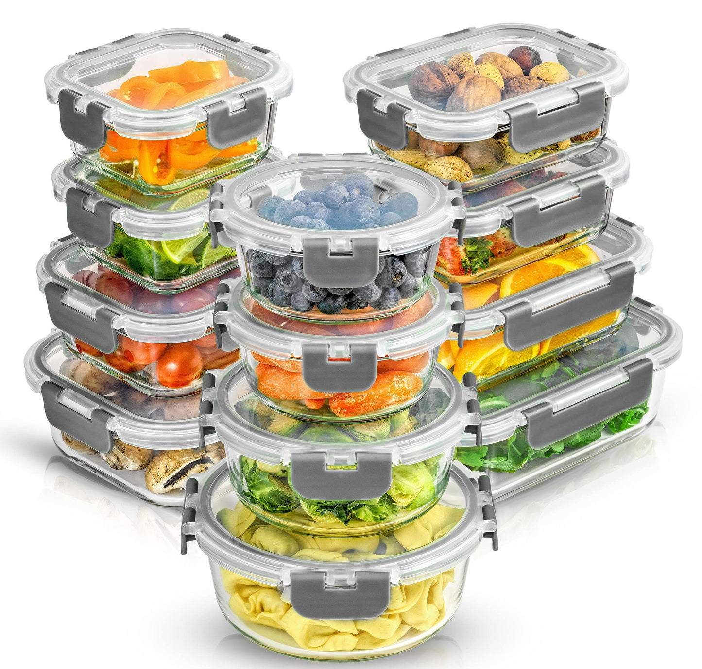 Glass Food Storage Containers – 24PCS Airtight, Freezer Safe Set