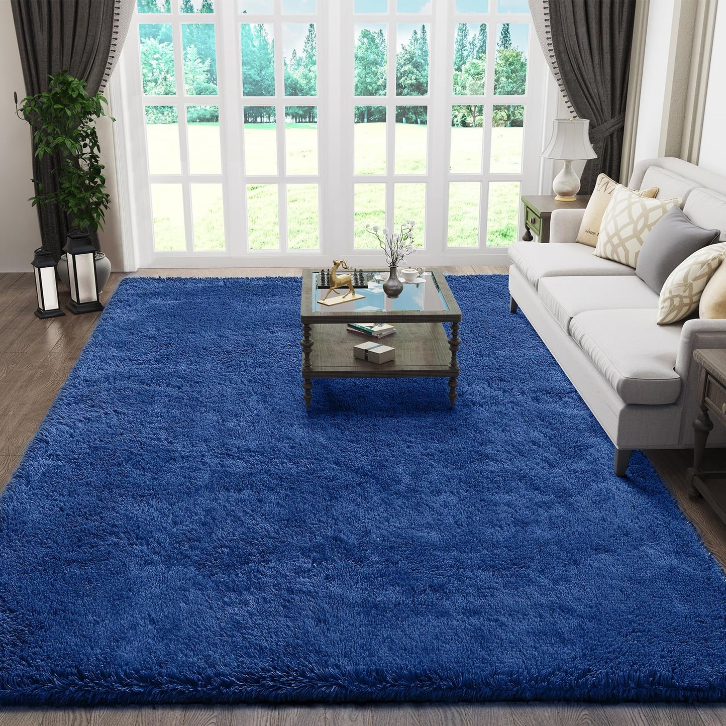 Fluffy Shag Rug – 4x6 Grey Carpet for Bedroom, Living Room, Dorm