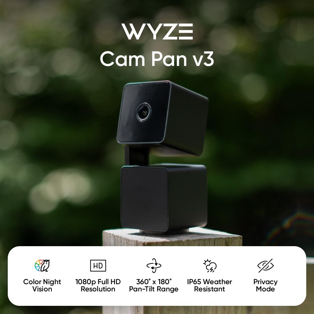 WYZE Security Camera – 1080p Pan/Tilt with Night Vision, 2-Pack