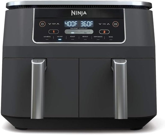 Dual Basket Air Fryer – 8QT, 6-in-1 with Smart Finish